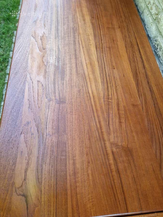 Vintažinis mid century tikmedžio rašomojo stalas - nuotraukos Nr. 5