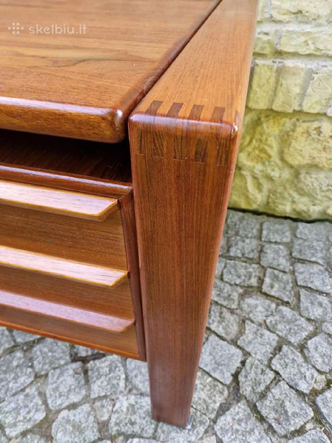 Vintažinis mid century tikmedžio rašomojo stalas - nuotraukos Nr. 7
