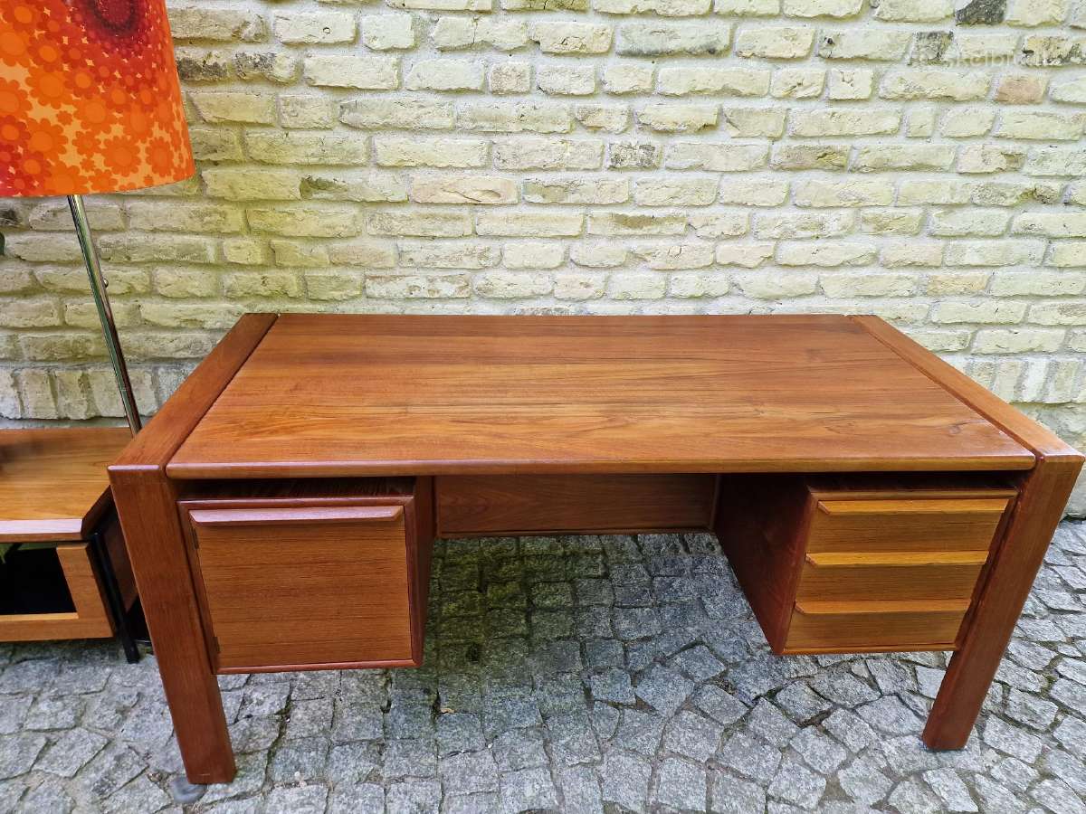 Vintažinis mid century tikmedžio rašomojo stalas - nuotraukos Nr. 11