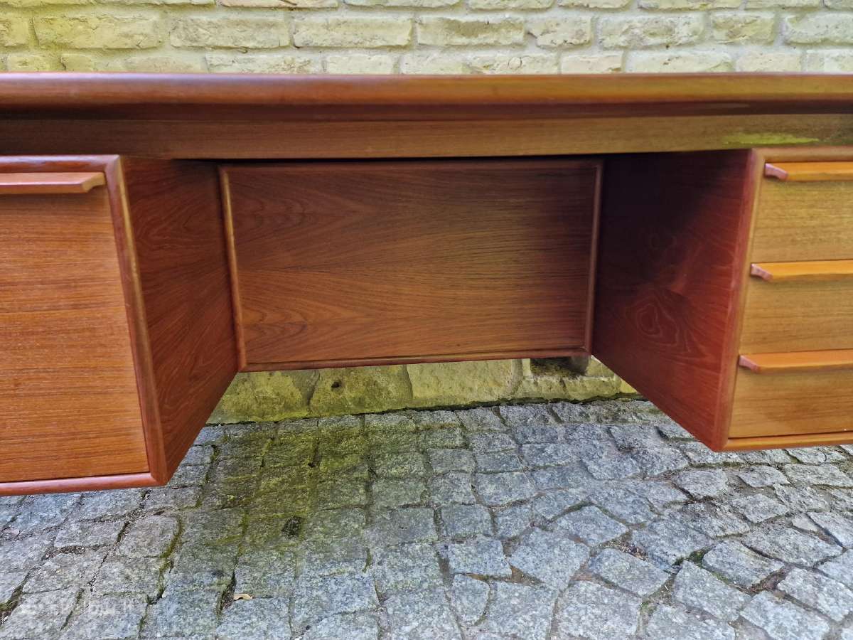 Vintažinis mid century tikmedžio rašomojo stalas - nuotraukos Nr. 12