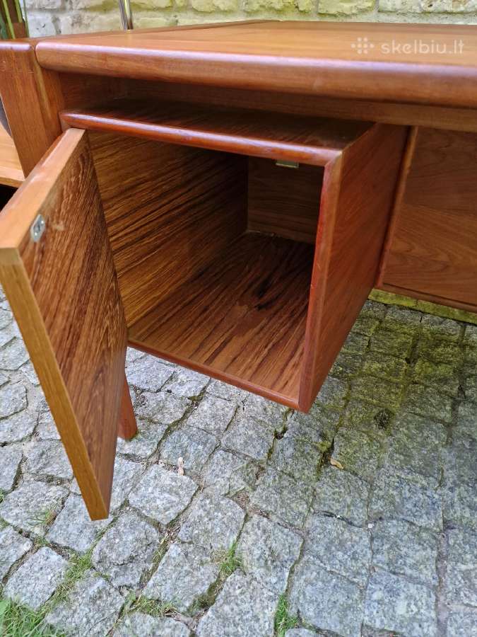 Vintažinis mid century tikmedžio rašomojo stalas - nuotraukos Nr. 16