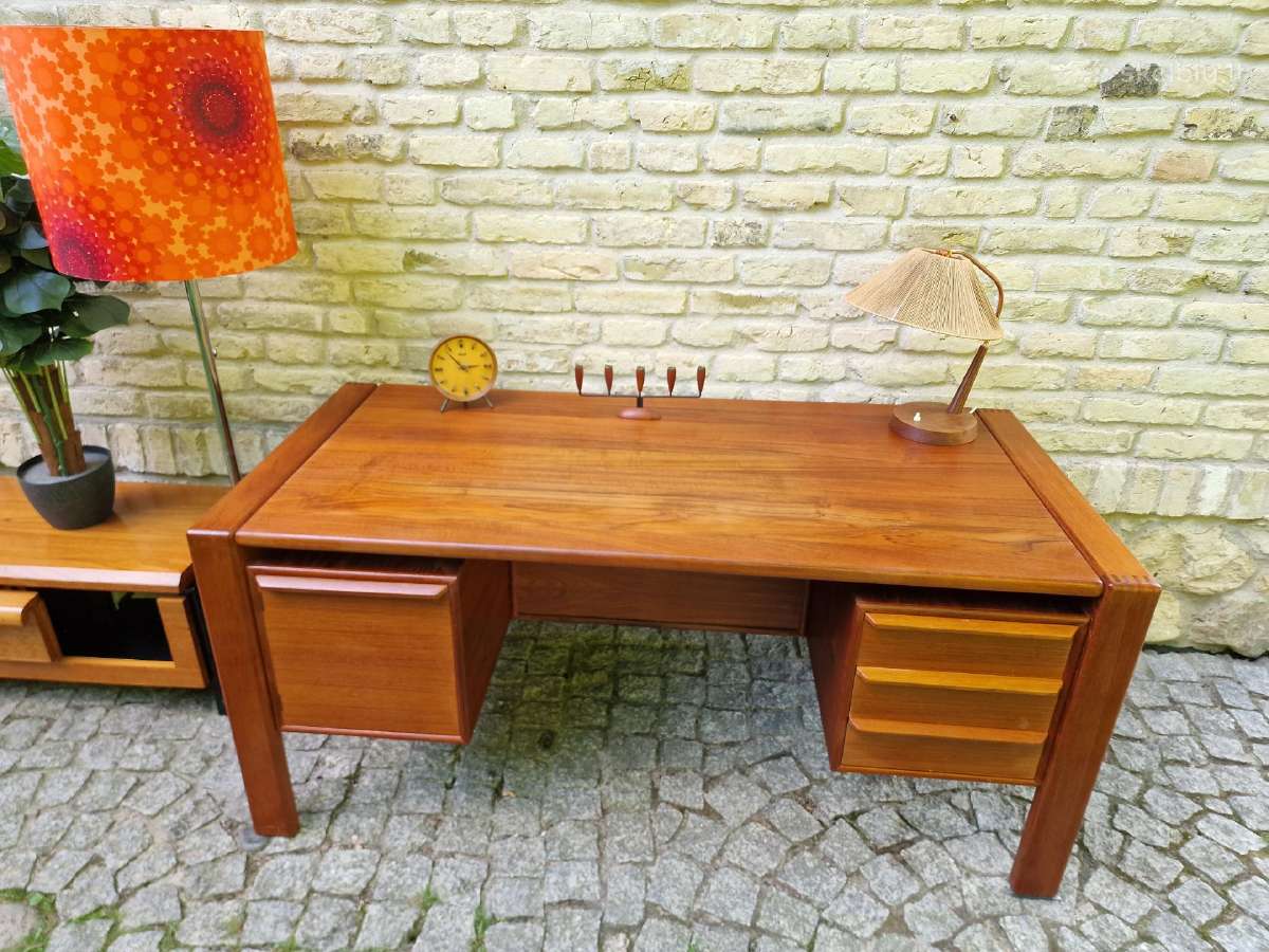 Vintažinis mid century tikmedžio rašomojo stalas - nuotraukos Nr. 22