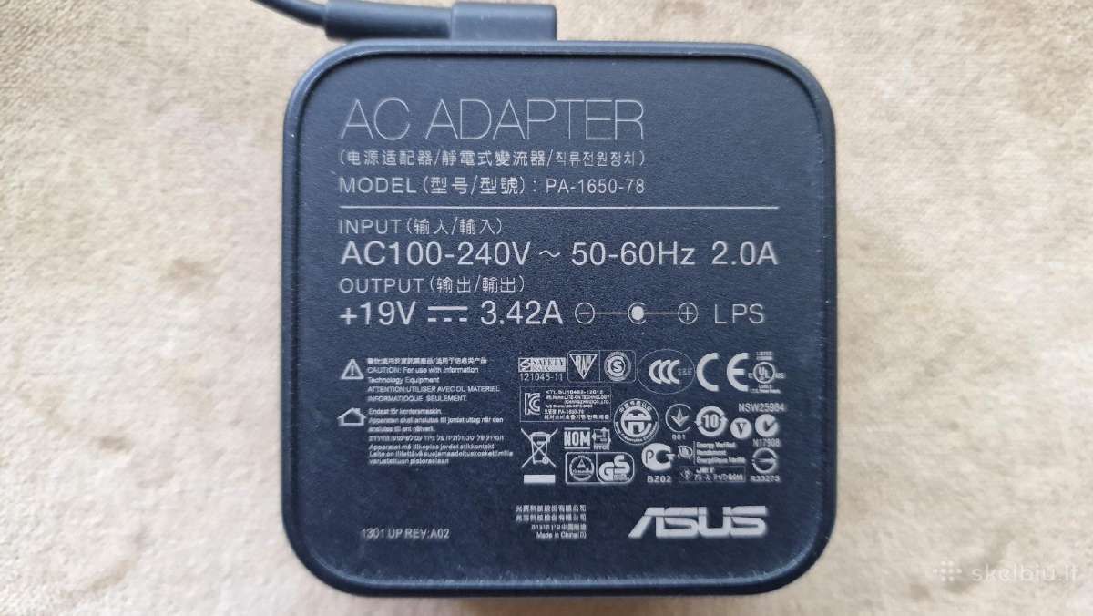 Asus Įkroviklis 19v 3.42a 5.5/2.5mm nešiojamam Pc - nuotraukos Nr. 2