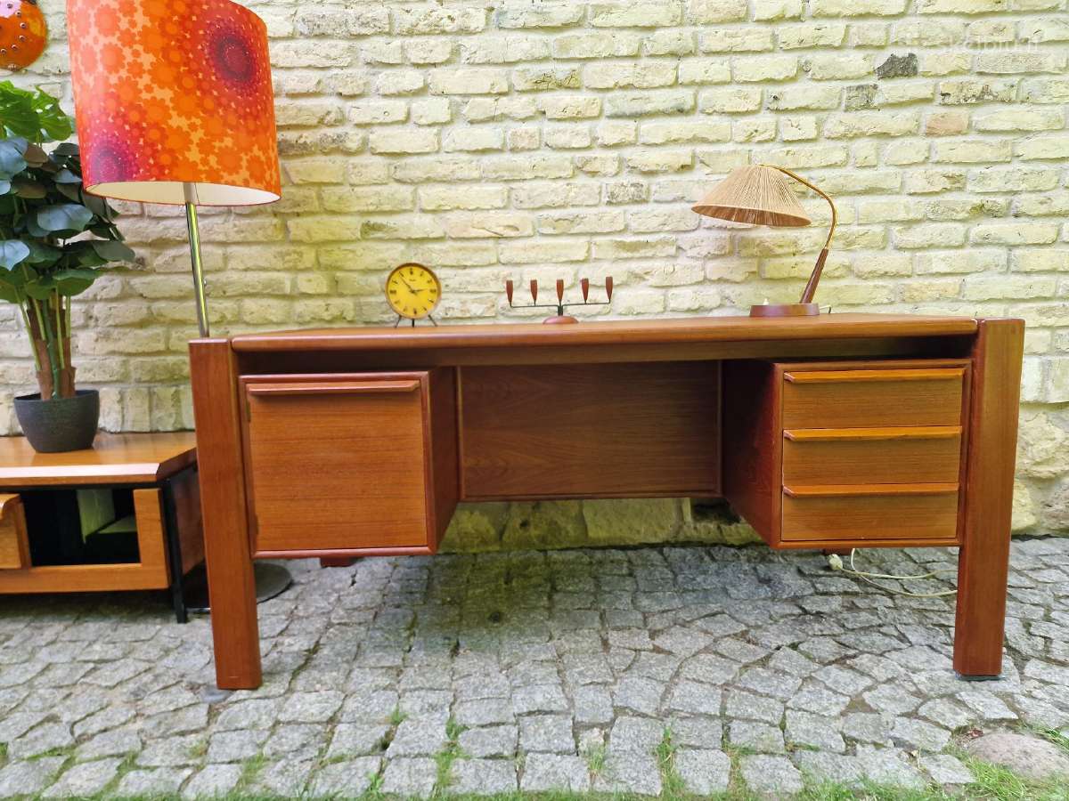 Vintažinis mid century tikmedžio rašomojo stalas - nuotraukos Nr. 29