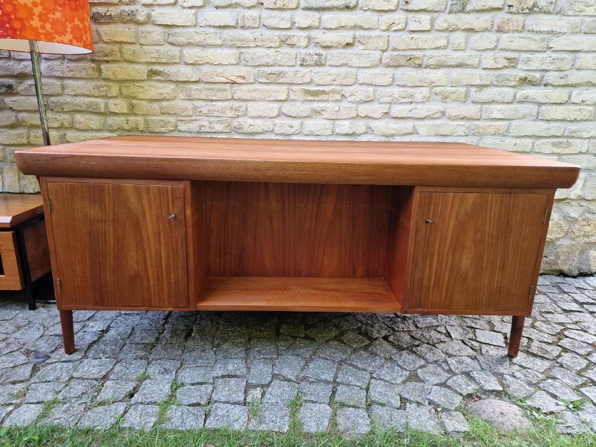 Vintažinis mid century tikmedžio rašomojo stalas - nuotraukos Nr. 6