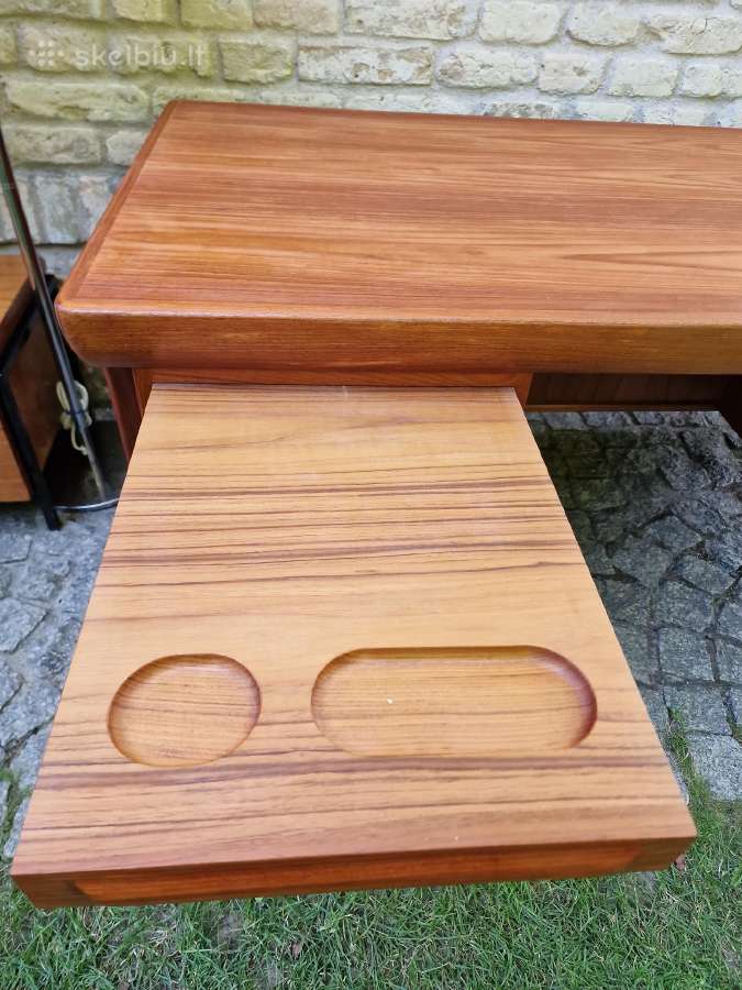 Vintažinis mid century tikmedžio rašomojo stalas - nuotraukos Nr. 14