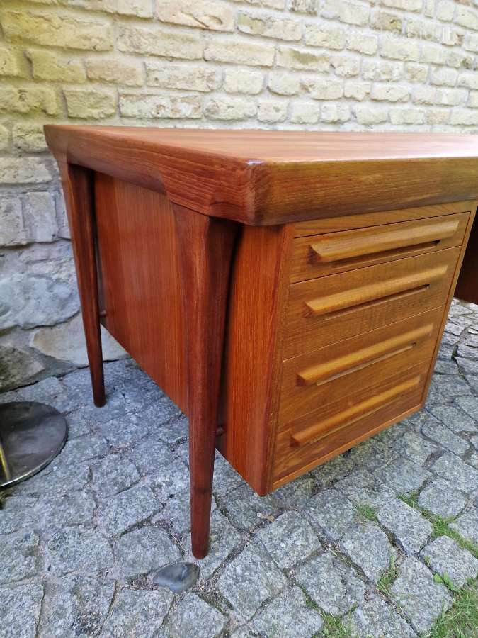 Vintažinis mid century tikmedžio rašomojo stalas - nuotraukos Nr. 17