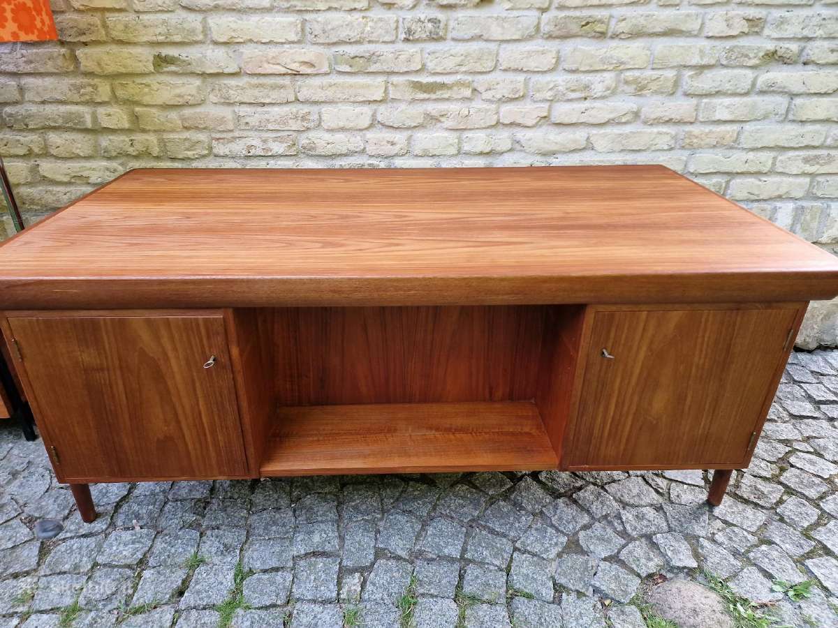 Vintažinis mid century tikmedžio rašomojo stalas - nuotraukos Nr. 20