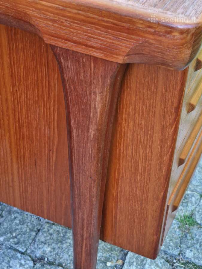 Vintažinis mid century tikmedžio rašomojo stalas - nuotraukos Nr. 27