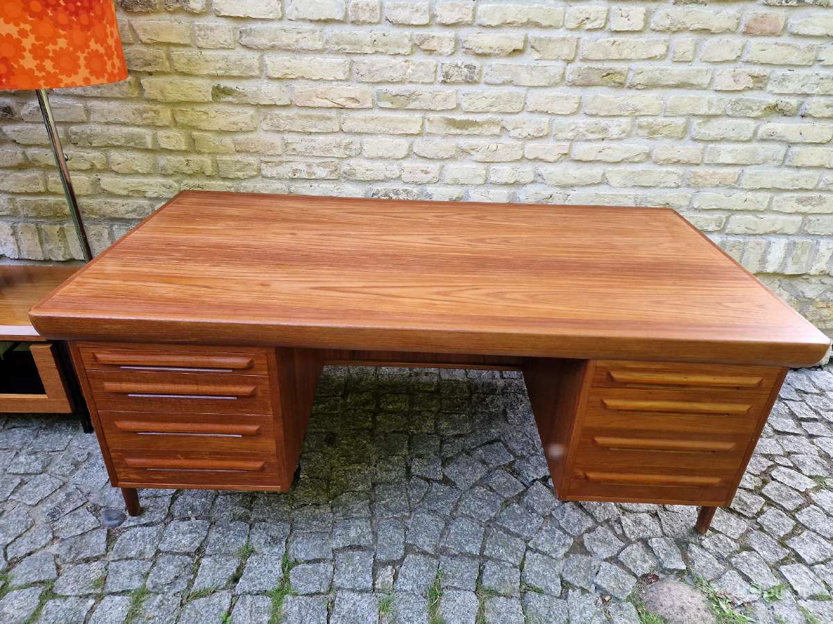 Vintažinis mid century tikmedžio rašomojo stalas - nuotraukos Nr. 28
