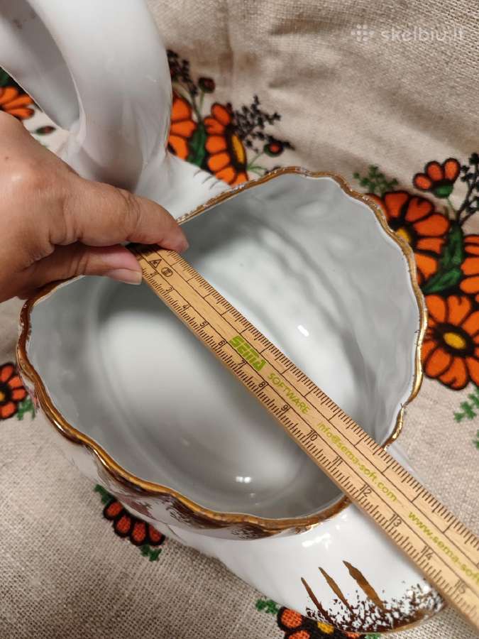 Porcelianinė saldaininė, dekoruota auksu - nuotraukos Nr. 13