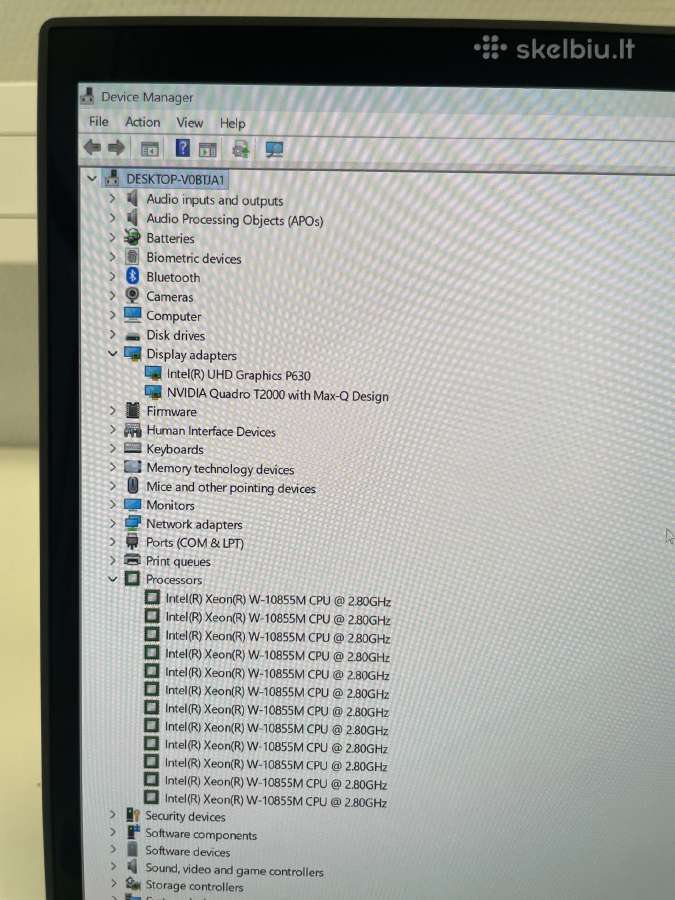Lenovo Thinkpad P1 Gen3 Xeon(r) W-10855m 32 512 - nuotraukos Nr. 9