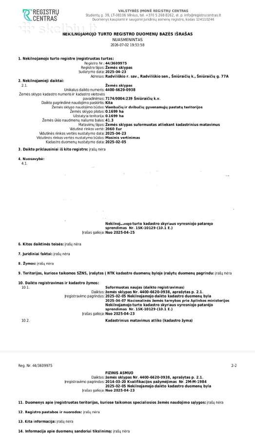 Parduodamas sklypas Šniūraičių g - nuotraukos Nr. 3