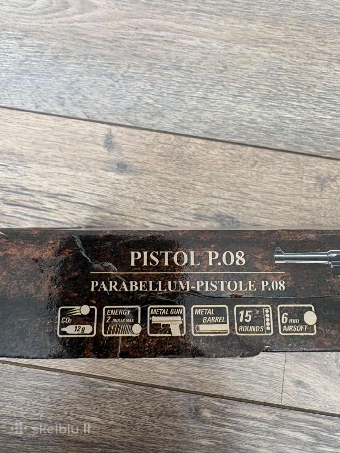 Luger Parabellum P.08 Co2 Airsoft pistoleta WWII - nuotraukos Nr. 7