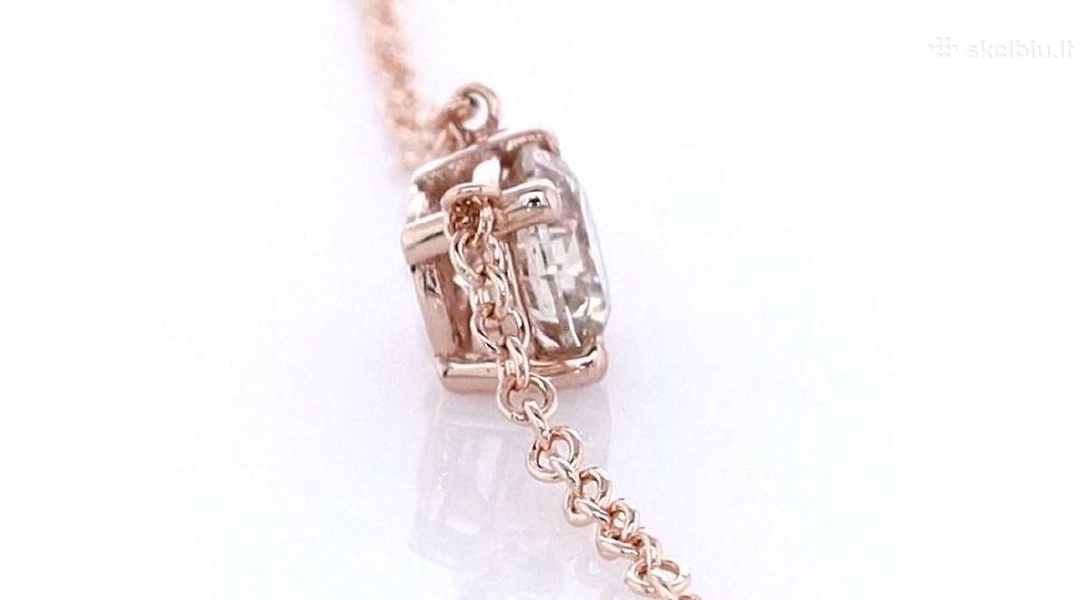 14k briliantinis pakabukas su grandinėle, 0,51 ct - nuotraukos Nr. 3
