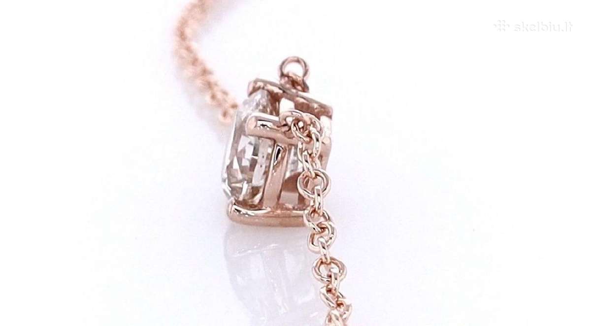 14k briliantinis pakabukas su grandinėle, 0,51 ct - nuotraukos Nr. 5