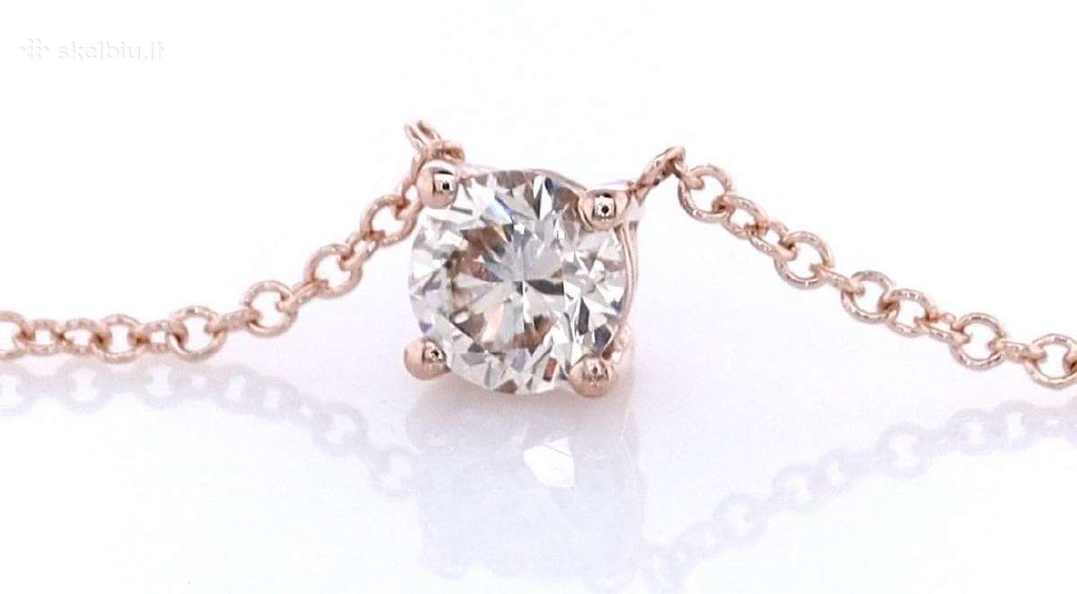 14k briliantinis pakabukas su grandinėle, 0,51 ct - nuotraukos Nr. 2