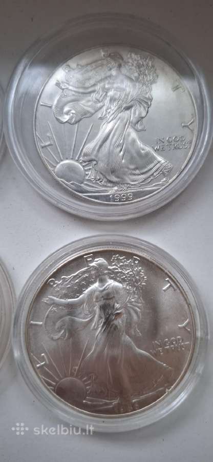 Sidabrines 1oz monetos Amerikos ereleiai JAV - nuotraukos Nr. 5