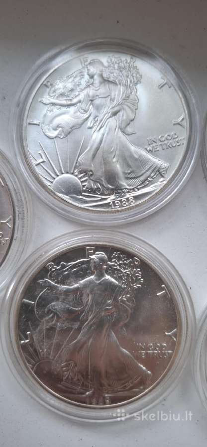 Sidabrines 1oz monetos Amerikos ereleiai JAV - nuotraukos Nr. 3