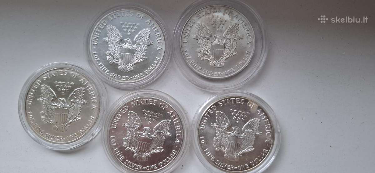 Sidabrines 1oz monetos Amerikos ereleiai JAV - nuotraukos Nr. 4