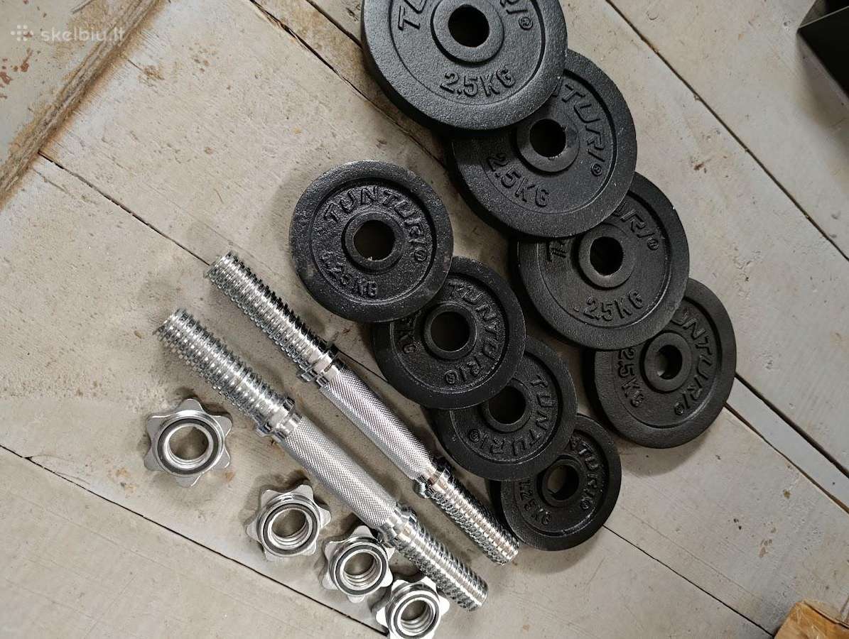 2 hanteliai po 10kg metaliniai nauji - nuotraukos Nr. 4