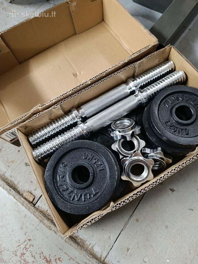 2 hanteliai po 10kg metaliniai nauji - nuotraukos Nr. 2