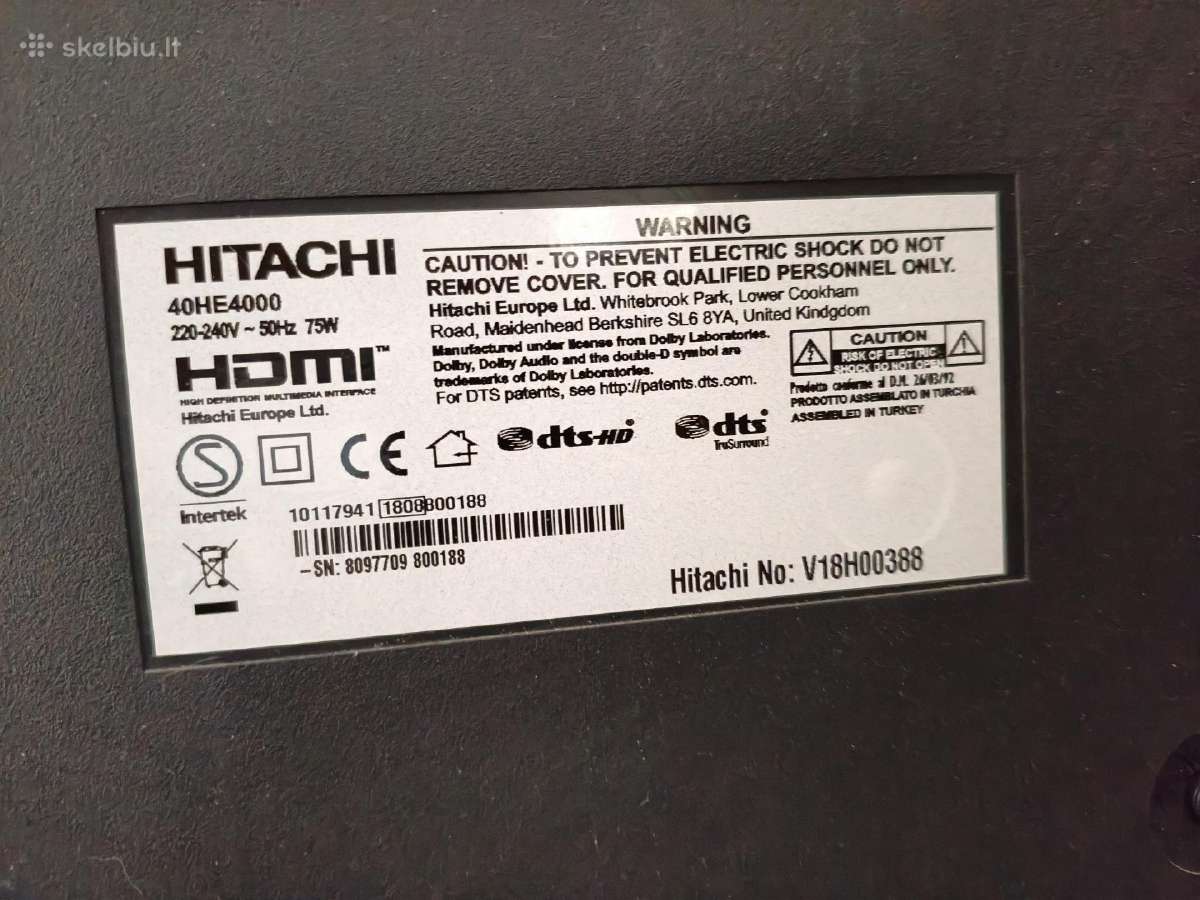 Hitachi 40" 102cm. Smart Fhd Wi-fi - nuotraukos Nr. 23