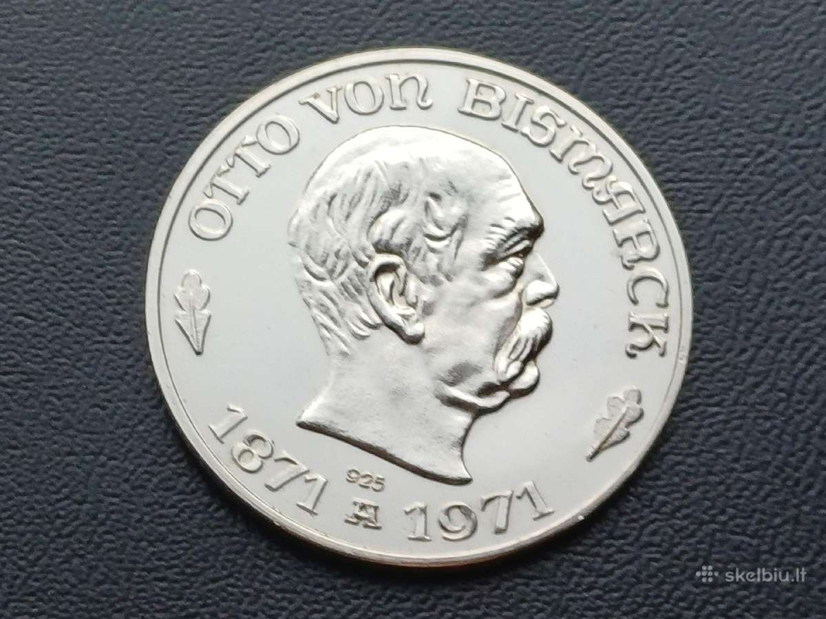 Medalis Bismarkas 1971m. 20g. sidabras 925 - nuotraukos Nr. 2