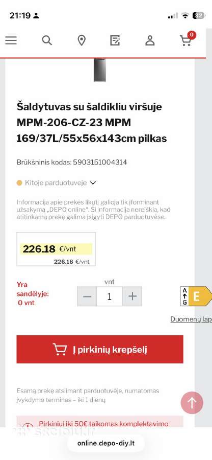 Mpm 206 Cz šaldytuvas, labai geros būklės - nuotraukos Nr. 6