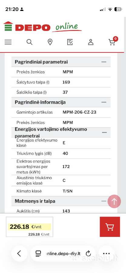 Mpm 206 Cz šaldytuvas, labai geros būklės - nuotraukos Nr. 7