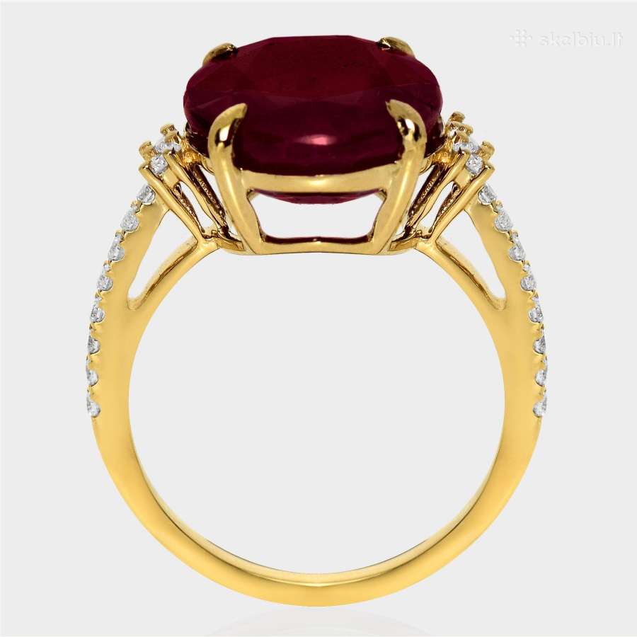 Aukso žiedas su nekaitintu 5,37 ct. rubinu - nuotraukos Nr. 4