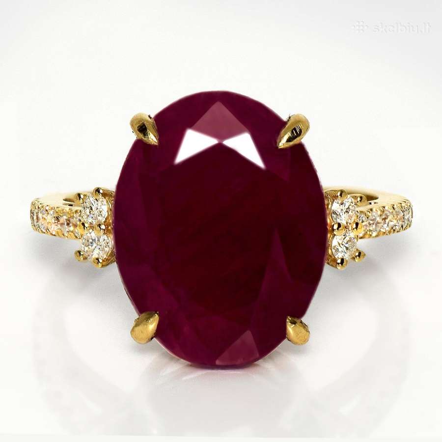 Aukso žiedas su nekaitintu 5,37 ct. rubinu - nuotraukos Nr. 5