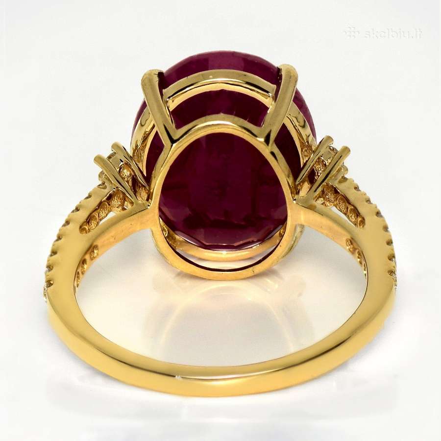 Aukso žiedas su nekaitintu 5,37 ct. rubinu - nuotraukos Nr. 6
