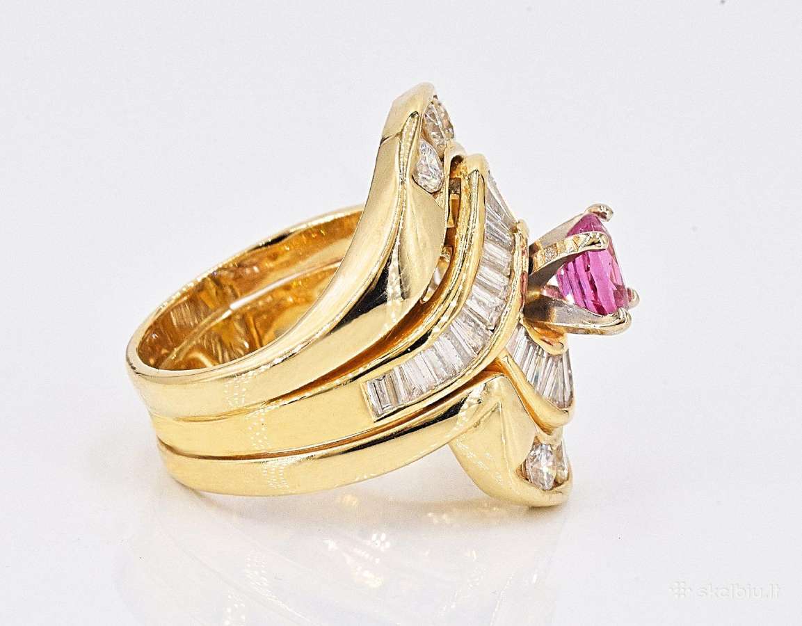 Žiedas su deimantais ir špinele (13 gr., 3,2ct) - nuotraukos Nr. 2