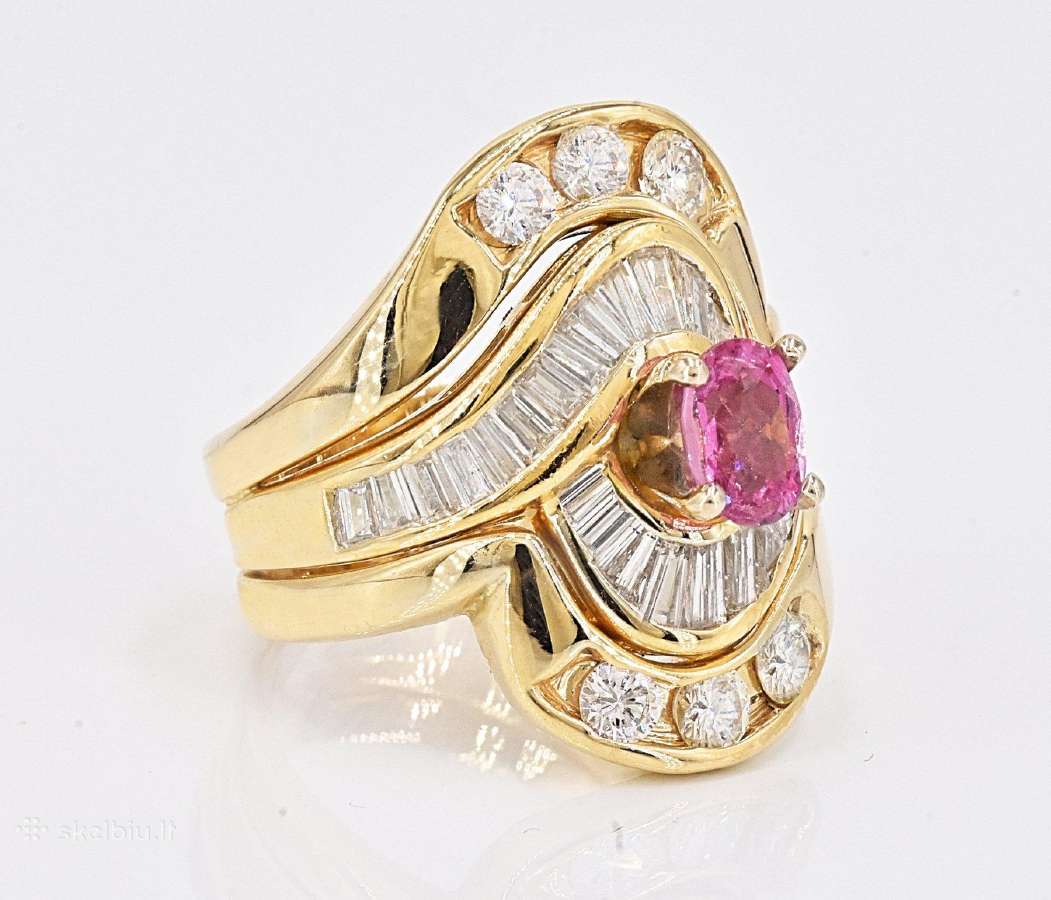 Žiedas su deimantais ir špinele (13 gr., 3,2ct) - nuotraukos Nr. 4