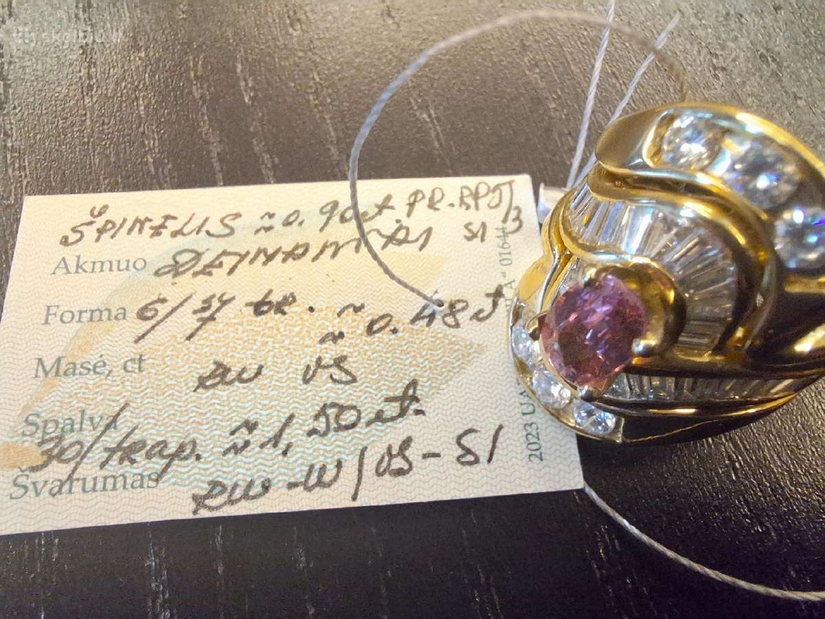 Žiedas su deimantais ir špinele (13 gr., 3,2ct) - nuotraukos Nr. 9