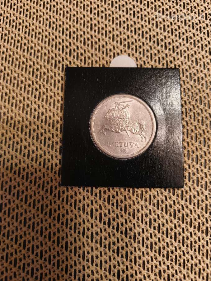5 Litai 1936 m. Labai Gero Stovio. Unc - Su Kalykl - nuotraukos Nr. 2