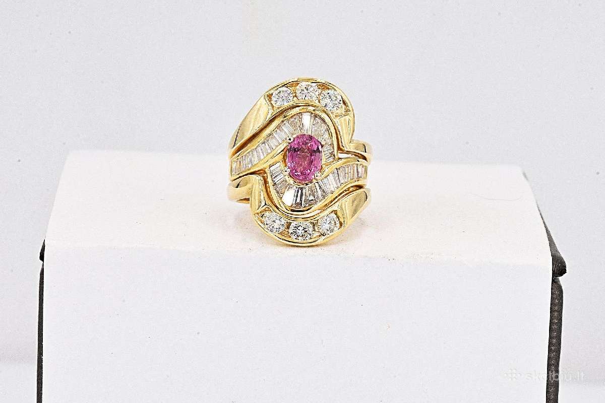 Žiedas su deimantais ir špinele (13 gr., 3,2ct) - nuotraukos Nr. 14
