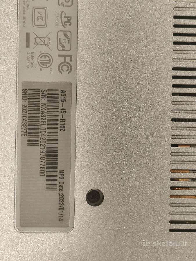 Acer Aspire A515 R5-5500 16gb 240 SSD Nvme - nuotraukos Nr. 6