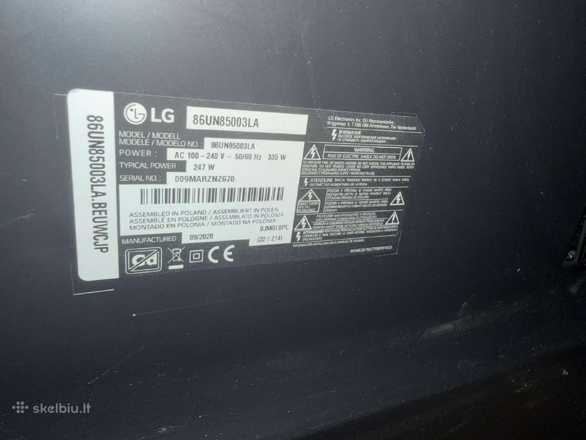 Parduodamas LG 86un85003la 86 4k Smart TV - nuotraukos Nr. 4