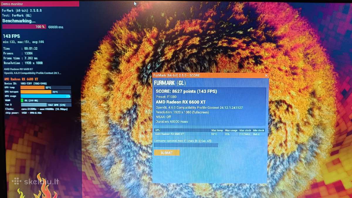 Amd Radeon Rx 6600 XT Sappire Nitro+ Gaming Oc - nuotraukos Nr. 8