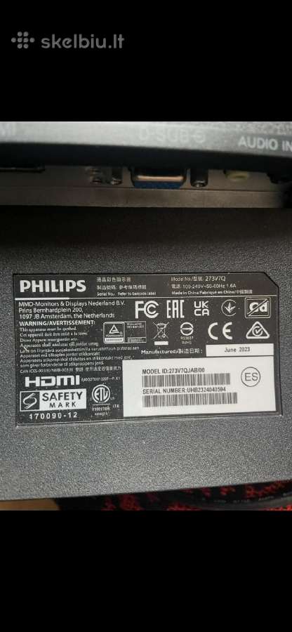 Philips 273v7q 27 colių monitorius - nuotraukos Nr. 2