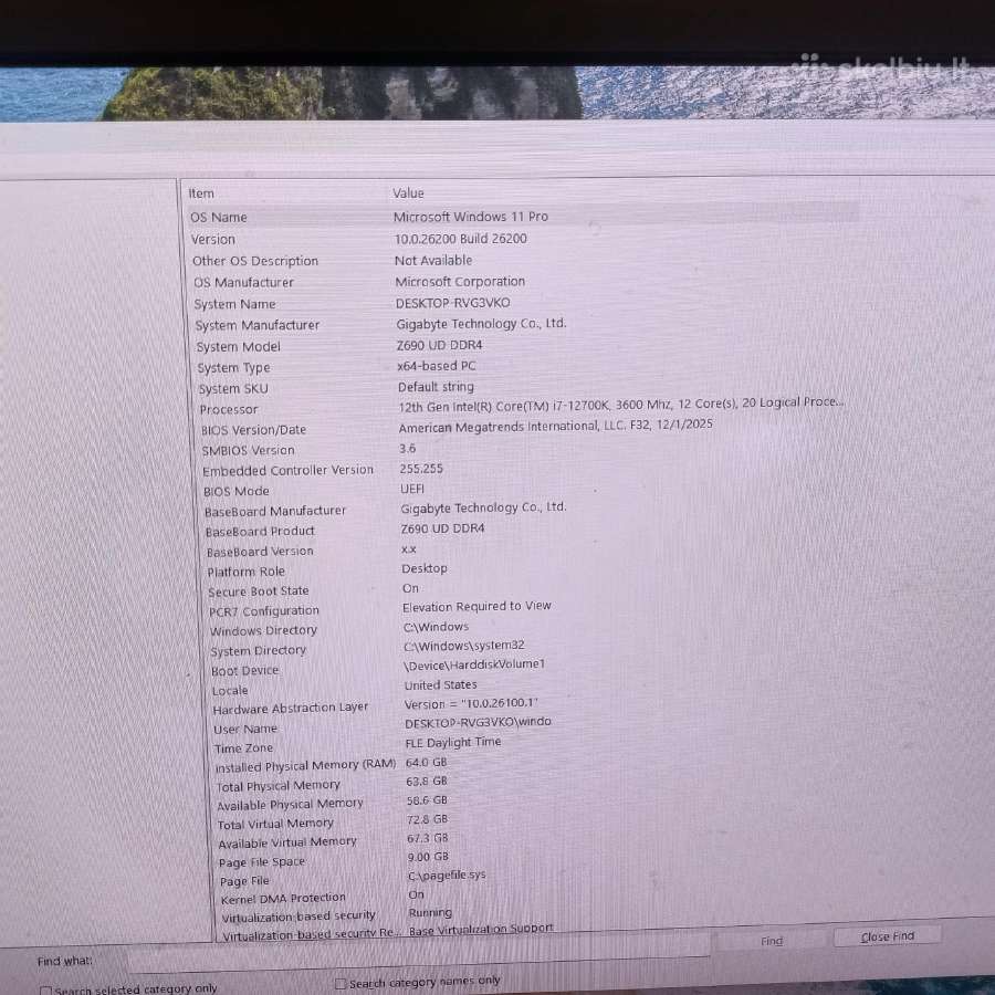12700k 64gb rtx3070, nvme 512gb - nuotraukos Nr. 5