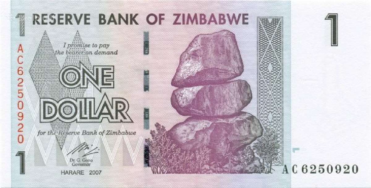 Zimbabwe 1 dollar 2007. Unc. P - nuotraukos Nr. 2