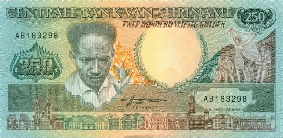 Suriname 250 gulden 1988. Unc. P - nuotraukos Nr. 2