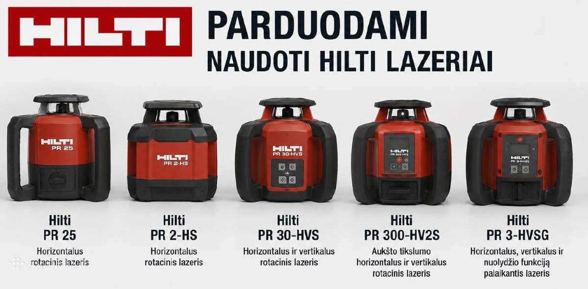 Hilti rotaciniai lazeriai nivelyrai - nuotraukos Nr. 4