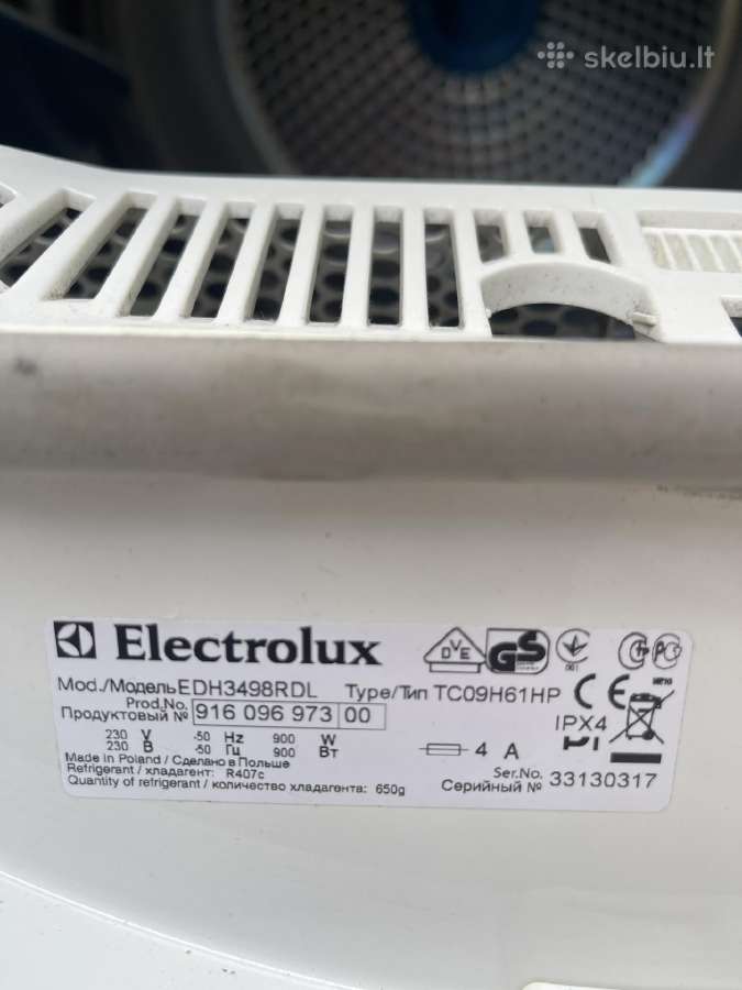 Džiovyklė Electrolux 9kg - nuotraukos Nr. 8