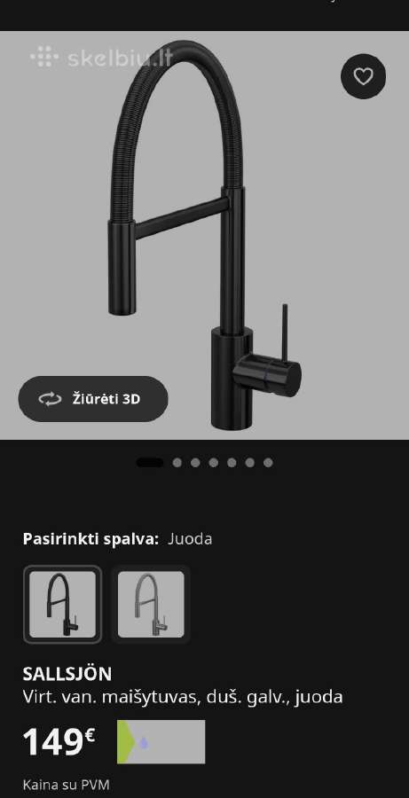 Naujas Ikea virtuvės maišytuvas, dušo galvute - nuotraukos Nr. 2