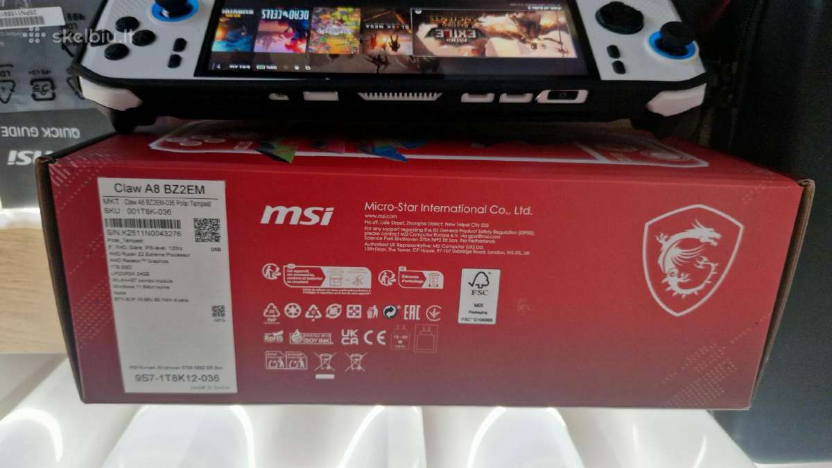 Msi Claw A8 (Amd Ryzen Z2 Extreme / Radeon 890m) - nuotraukos Nr. 9