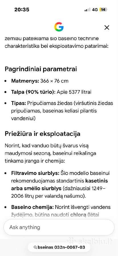 Pripučiamas baseinas Intex 366x76 - nuotraukos Nr. 2